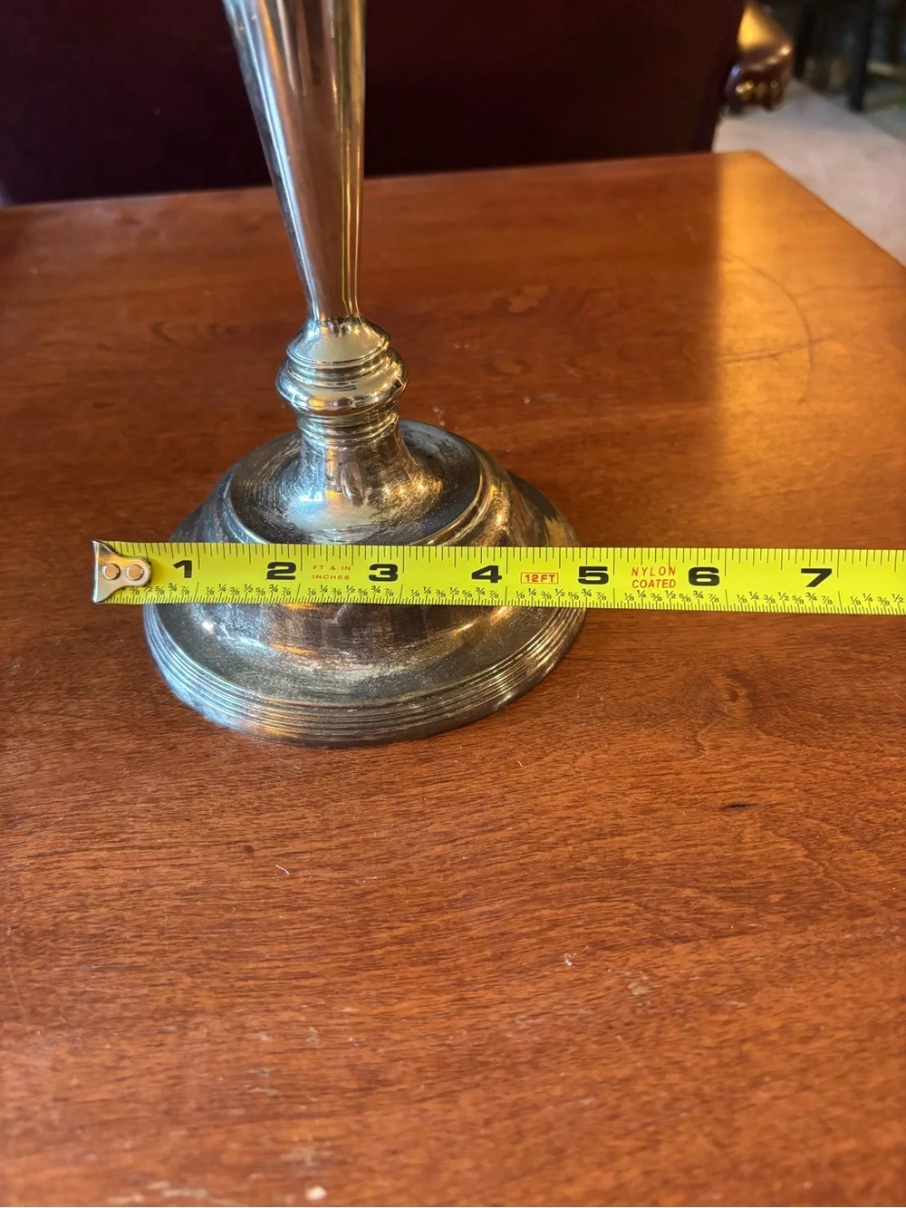 Silver Plated 11” Candlestick with Natural Patina